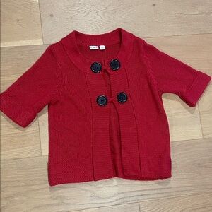 Cato Red Knit Cardigan with Black Buttons